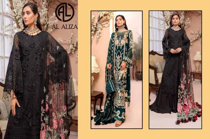 Al Aliza Rosemeen Luxuria Georgette Festive Wear Heavy Embroidery Pakistani Salwar Kameez
